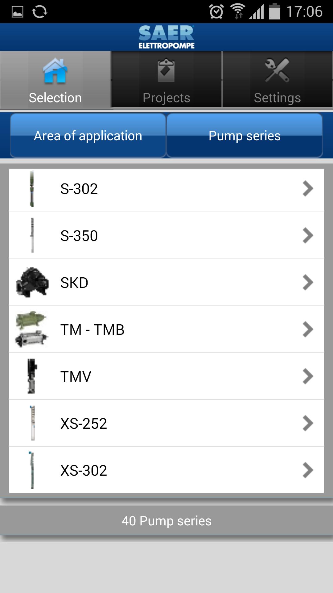 SAER Pump Selector