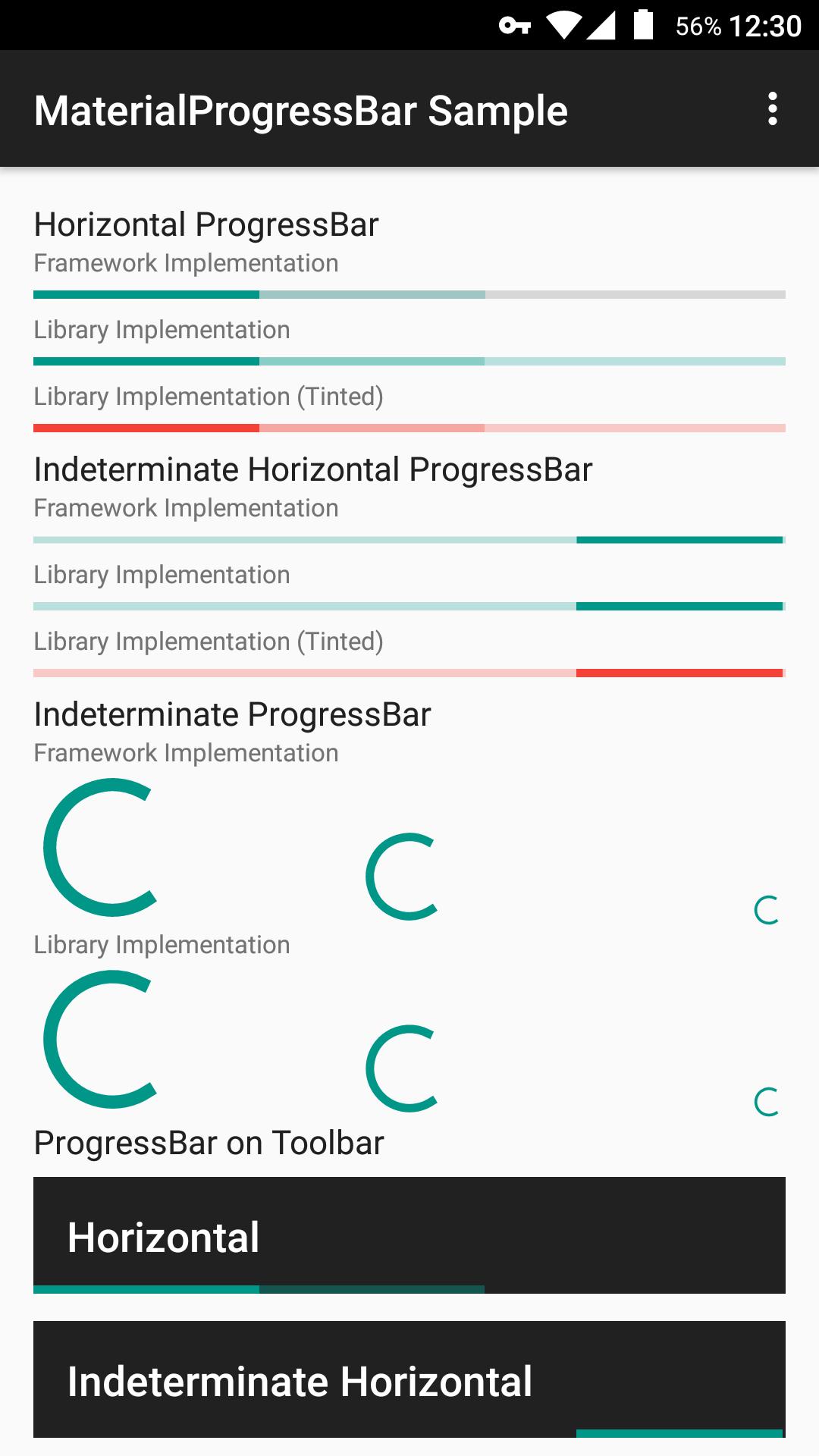 MaterialProgressBar Sample
