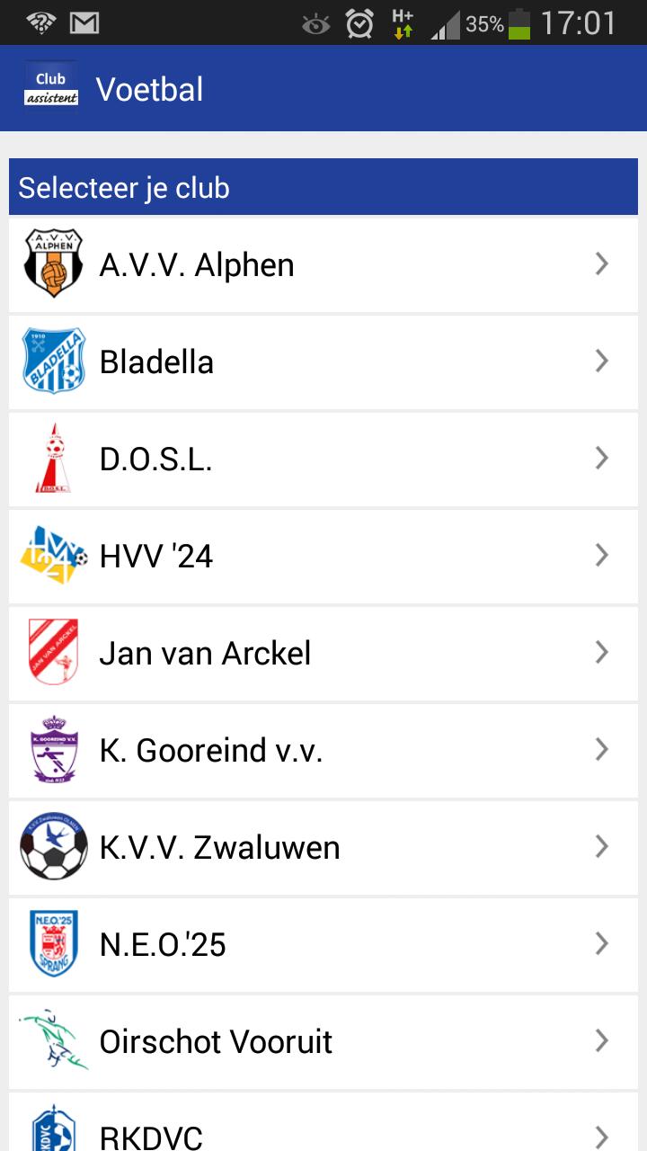 Voetbal | Club-assistent