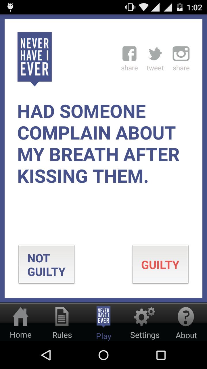 Never Have I Ever Game